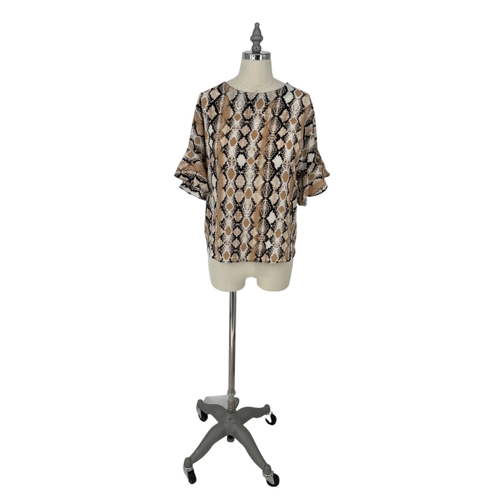 Three Eighty Two | Women’s Josh Ruffle Python Tee XS $78 - Picture 2 of 5